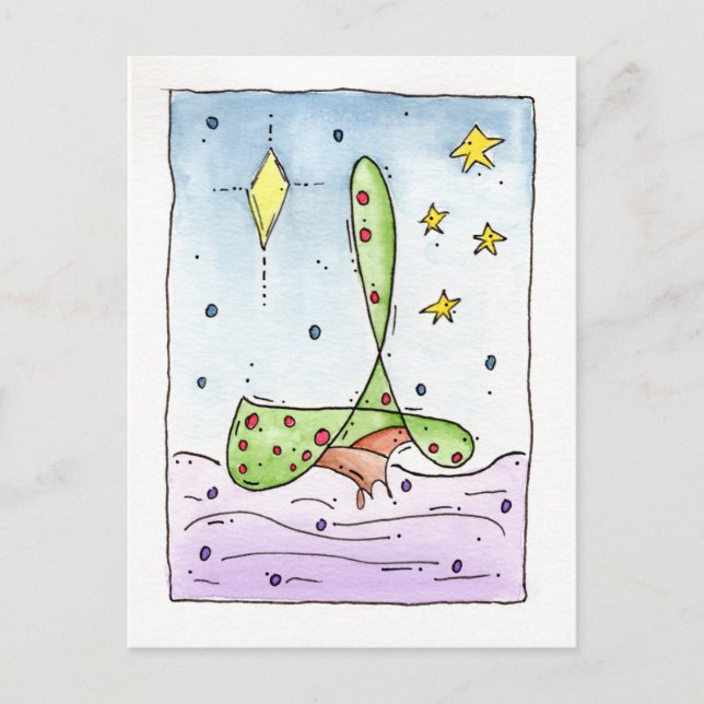 Weihnachten "Extravaganter Baum" Postkarte (Vorderseite)