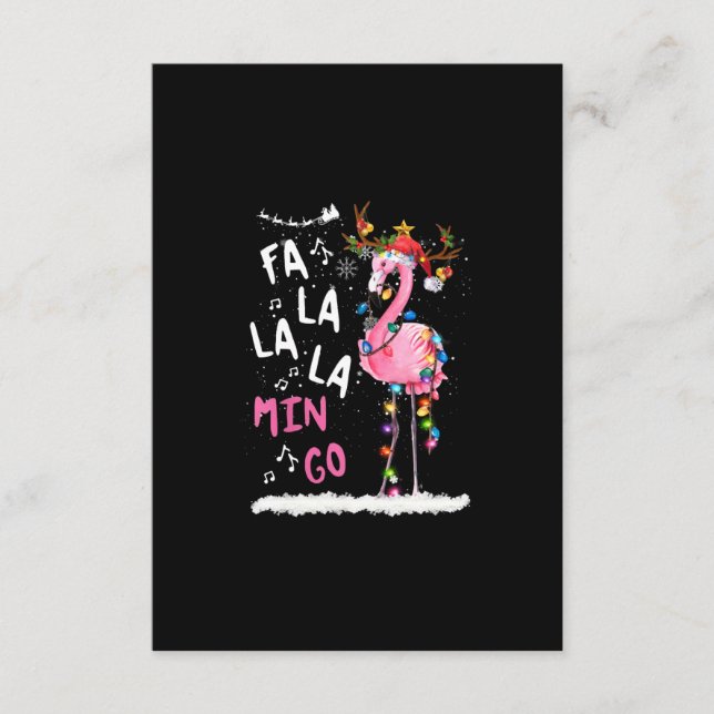 Weihnachten - Fa-La-La-Mingo Flamingo mit Weihnach Begleitkarte (Vorderseite)