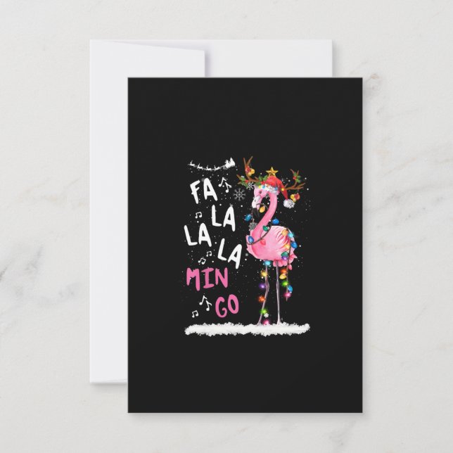 Weihnachten - Fa-La-La-Mingo Flamingo mit Weihnach RSVP Karte (Vorderseite)