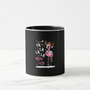 Weihnachten - Fa-La-La-Mingo Flamingo mit Weihnach Tasse