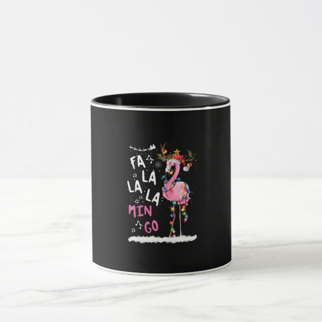 Weihnachten - Fa-La-La-Mingo Flamingo mit Weihnach Tasse (Zentrum)