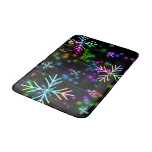 Weihnachten fallen verschiedene Neonfarben Schneef Badematte