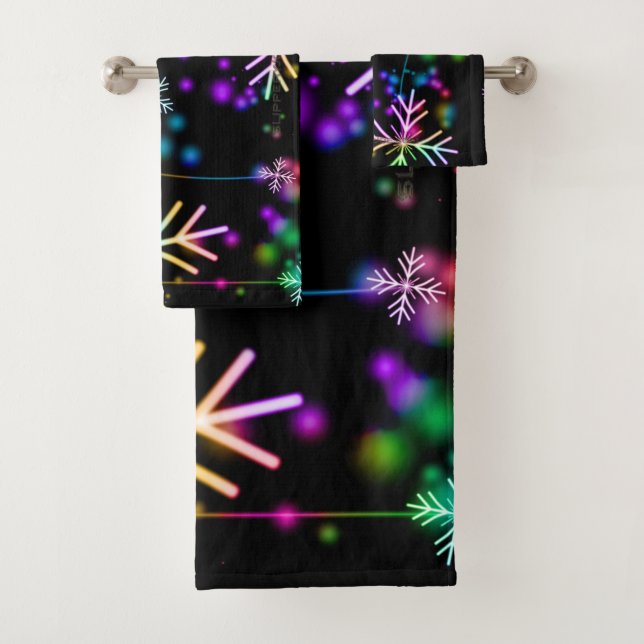 Weihnachten fallen verschiedene Neonfarben Schneef Badhandtuch Set (Insitu)