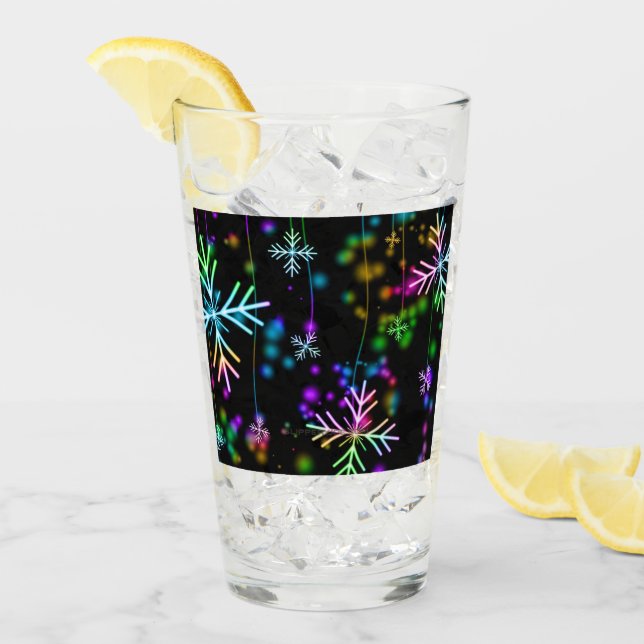 Weihnachten fallen verschiedene Neonfarben Schneef Glas (Vorderseite Ice)
