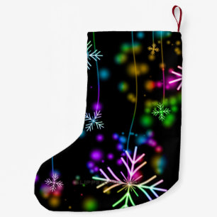 Weihnachten fallen verschiedene Neonfarben Schneef Kleiner Weihnachtsstrumpf