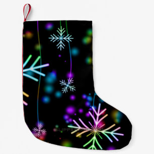 Weihnachten fallen verschiedene Neonfarben Schneef Kleiner Weihnachtsstrumpf