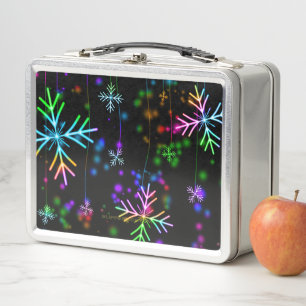 Weihnachten fallen verschiedene Neonfarben Schneef Metall Brotdose