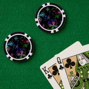 Weihnachten fallen verschiedene Neonfarben Schneef Pokerchips
