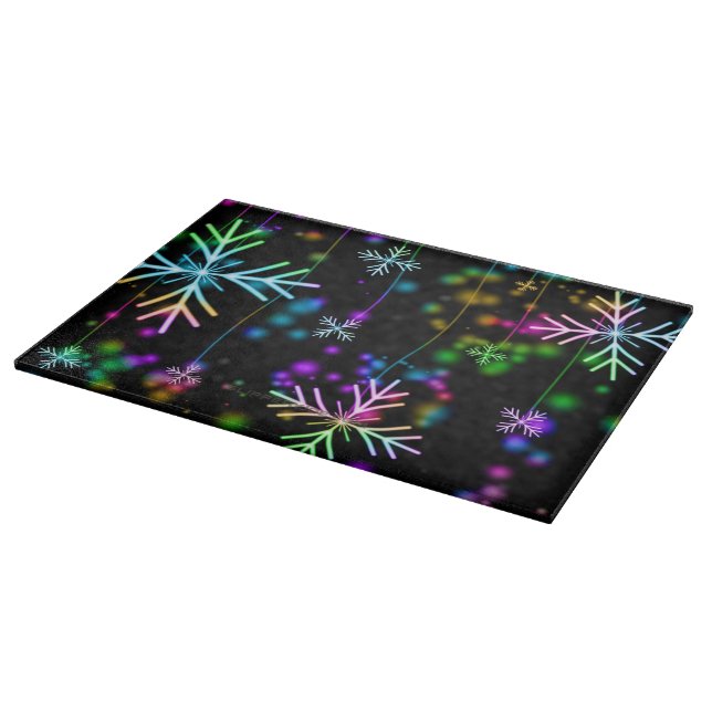 Weihnachten fallen verschiedene Neonfarben Schneef Schneidebrett (Ecke)