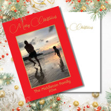 Weihnachten Familie Foto Red Gold Frohe Weihnachte