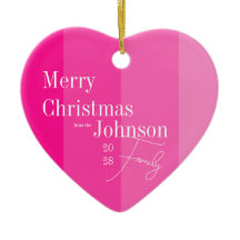 Weihnachten Familie Hot Pink Streifen
