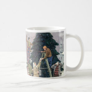 Weihnachten, Familienseher am Baum Kaffeetasse