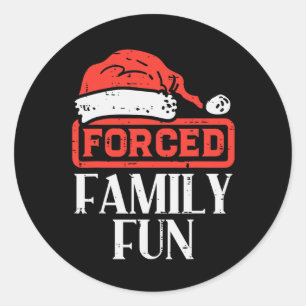 Weihnachten Familienspass Funny Xmas sarkastisch m Runder Aufkleber