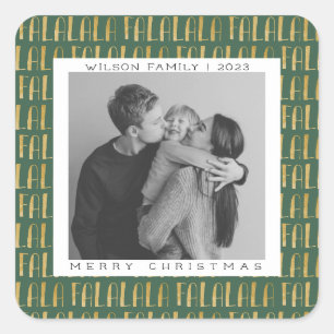 Weihnachten Familienurlaub Foto Quadratischer Aufkleber