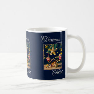Weihnachten fängt mit Christus Krippe an Kaffeetasse