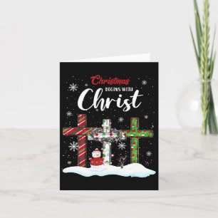 Weihnachten fängt mit Christus Snowman Christliche Karte