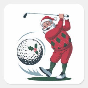 Weihnachten Fantasy Golf spielen Quadratischer Aufkleber