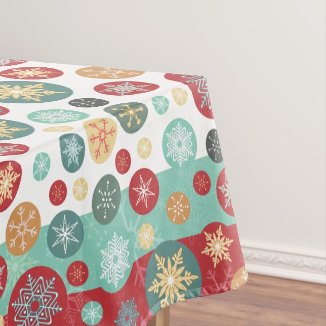 Weihnachten färbt Retro Deko-Schneeflocken Tischdecke (Beispiel)