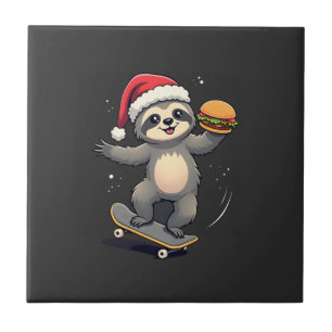 WEIHNACHTEN FAULHEIT Lustiges Weihnachten Skateboa Fliese