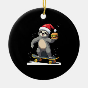 WEIHNACHTEN FAULHEIT Lustiges Weihnachten Skateboa Keramik Ornament