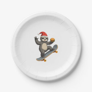 WEIHNACHTEN FAULHEIT Lustiges Weihnachten Skateboa Pappteller