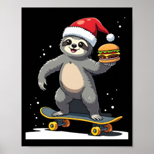 WEIHNACHTEN FAULHEIT Lustiges Weihnachten Skateboa Poster