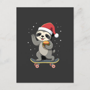 WEIHNACHTEN FAULHEIT Lustiges Weihnachten Skateboa Postkarte