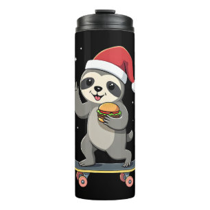 WEIHNACHTEN FAULHEIT Lustiges Weihnachten Skateboa Thermosbecher
