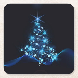 Weihnachten Feierlich Blauer Elegant Rechteckiger Pappuntersetzer