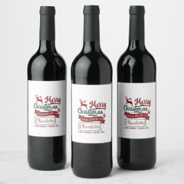 Weihnachten feiert den Urlaub! Weinetikett