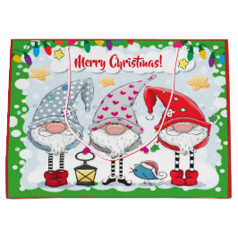 Weihnachten / Feiertage Gnomes Geschenk Tasche Große Geschenktüte