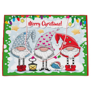 Weihnachten / Feiertage Gnomes Geschenk Tasche Große Geschenktüte