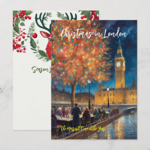'Weihnachten fern in London' Grußkarte Mitteilungskarte