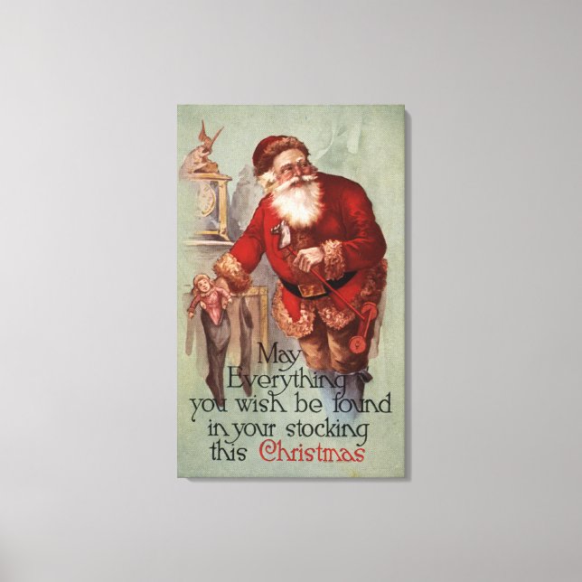 Weihnachten finden Sie alles in Ihrem Strumpf Leinwanddruck (Vorderseite)