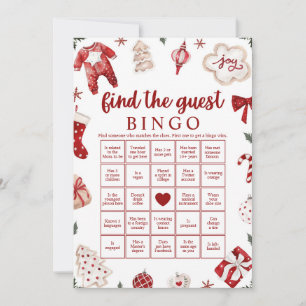 Weihnachten Finden Sie das Baby Shower Bingo Game Einladung