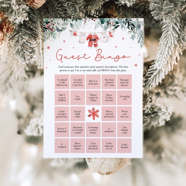 Weihnachten Finden Sie die Bingo Baby Dusche Einladung (Von Creator hochgeladen)