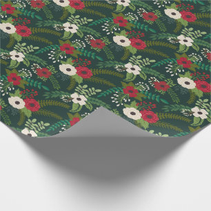 Weihnachten Florenz Blumenjäger Grüner Hintergru Geschenkpapier