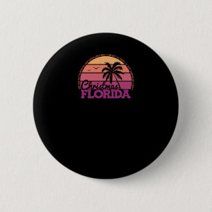 Weihnachten Florida Retro Sunset Local Price Logo Button