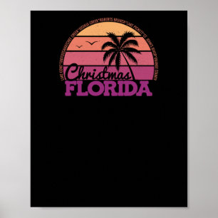 Weihnachten Florida Retro Sunset Local Price Logo  Poster