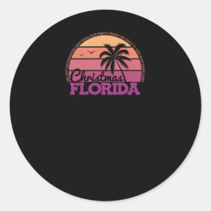 Weihnachten Florida Retro Sunset Local Price Logo  Runder Aufkleber