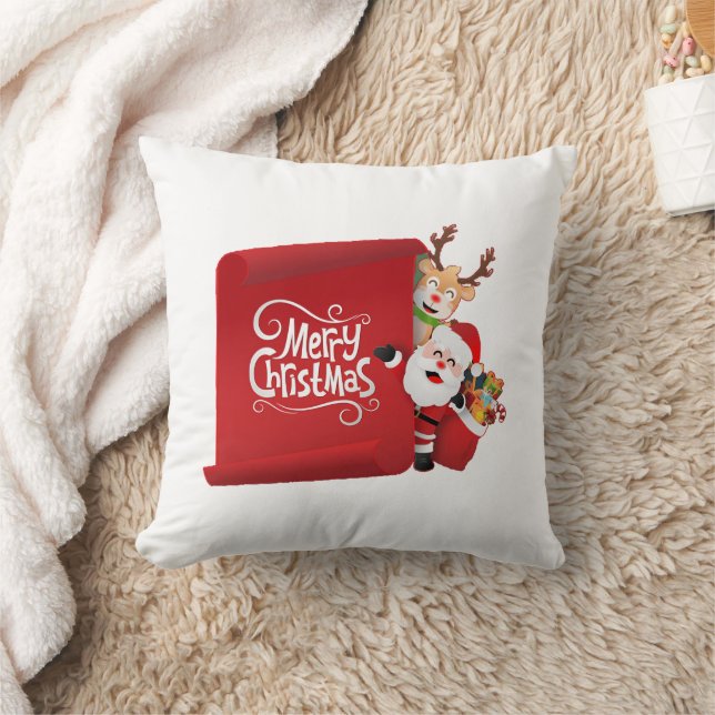 "Weihnachten Flüchtige Blick hinter dem fröhlichen Kissen (Decke)