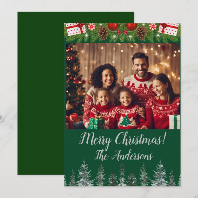 Weihnachten Foto Frohe Weihnachten! Weihnachtskart Einladung (Vorne/Hinten)