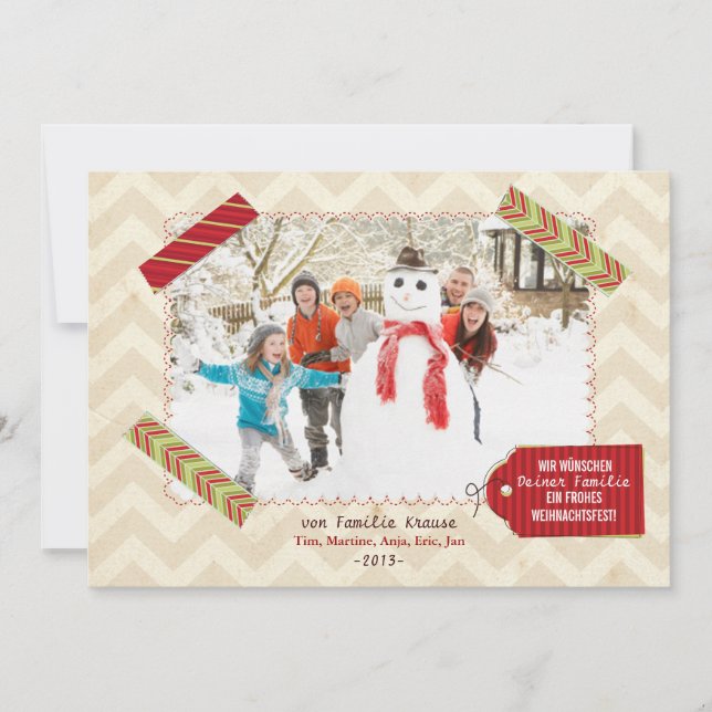 Weihnachten Foto-Karte (Vorderseite)