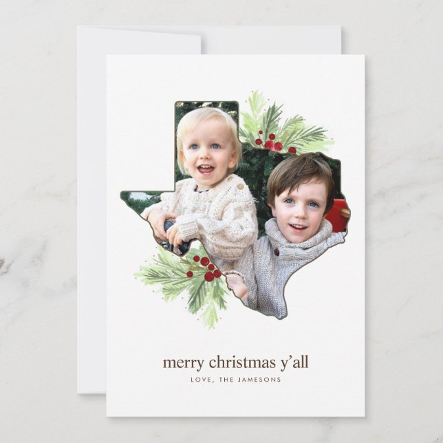 Weihnachten-Foto-Karte * Frohe Weihnachten Y'all* Einladung (Vorderseite)