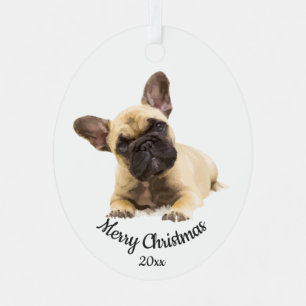 Weihnachten Französischer Bulldog Hund Haustier Ornament Aus Metall