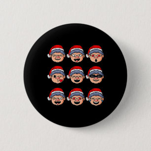 Weihnachten Frau Claus Faces Fun Boys Girls Kinder Button