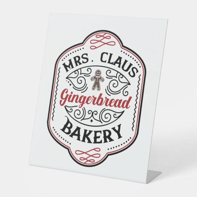 Weihnachten Frau Claus gingerbrot Bäckerei Sockelschild (Vorderseite)