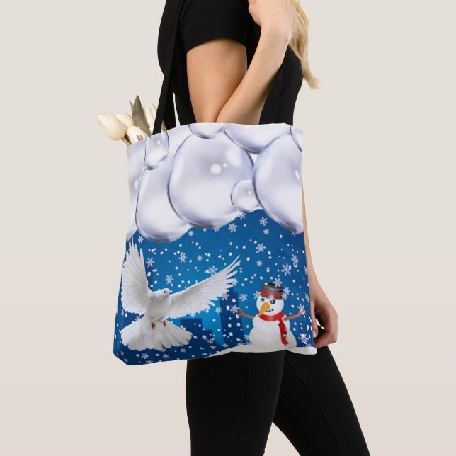Weihnachten Frauen Tragetaschen, Schneemann Tasche (Von Nahem)