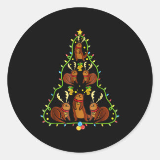Weihnachten Freie Weihnachten Weihnachten Otter Li Runder Aufkleber