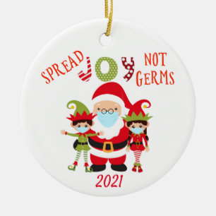 Weihnachten Freude nicht Germs Elf Santa 2021 Keramik Ornament